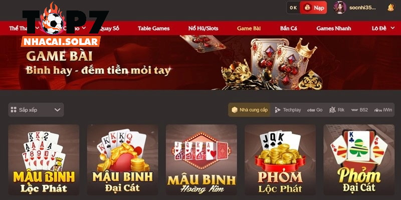 Trải nghiệm được những trận đánh bài đặc sắc nếu bạn tham gia sảnh game này